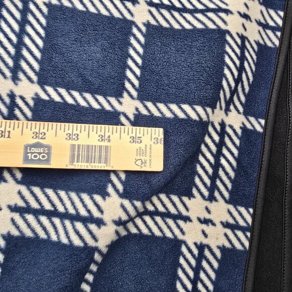 Nicole Plaid Reversible Shawl One Size Polyester Navy/White Geometric Wrap Scarf - Picture 6 of 6